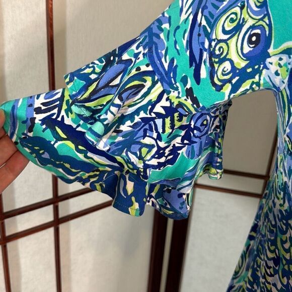 Lilly PULITZER LULA DRESS Bennet Blue Sneak A Beak - Picture 5 of 9